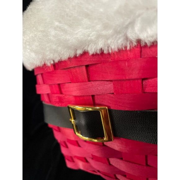 Christmas Santa basket with faux fur 10 x 9 x 6 - Picture 2 of 10